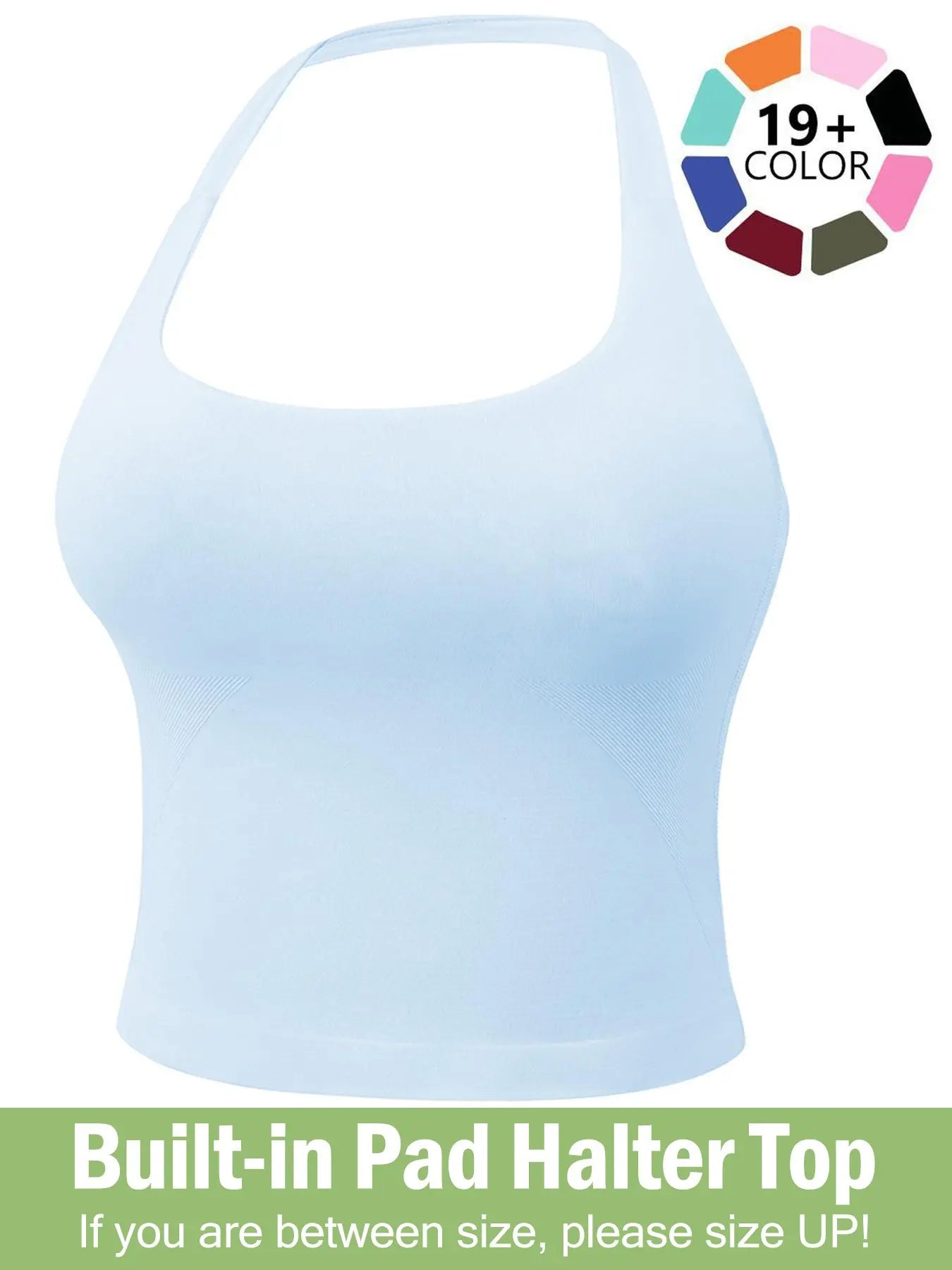 Women'S Solid Removable Chest Pad Sports Tank Top, Casual Comfort and Durability Halter Neck Sports Top for Yoga Gym Workout, Ladies Sportswear for All Seasons, Pilates Yoga Wear