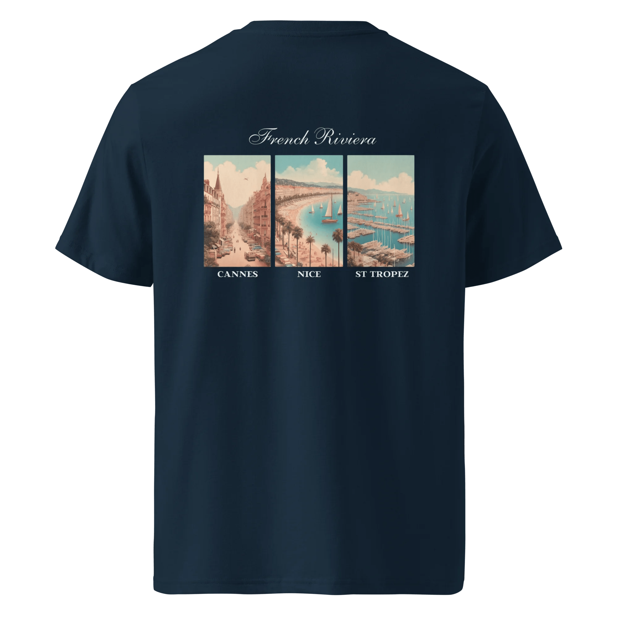 French Riviera Heavyweight T-Shirt Navy Back