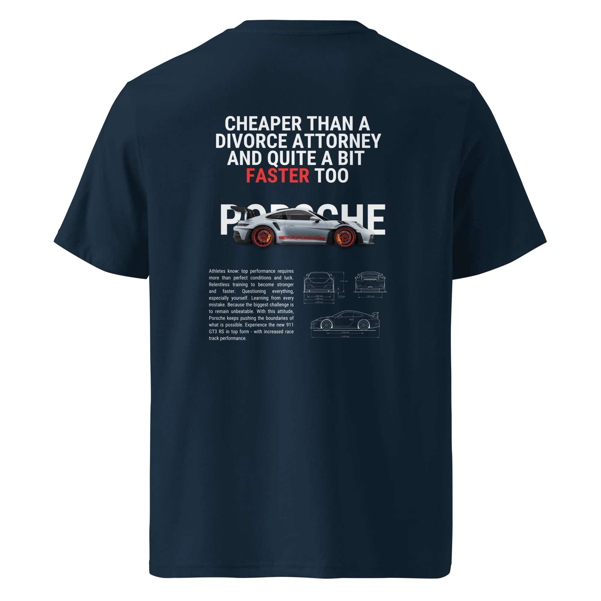 Porsche Heavyweight T-Shirt Navy Back