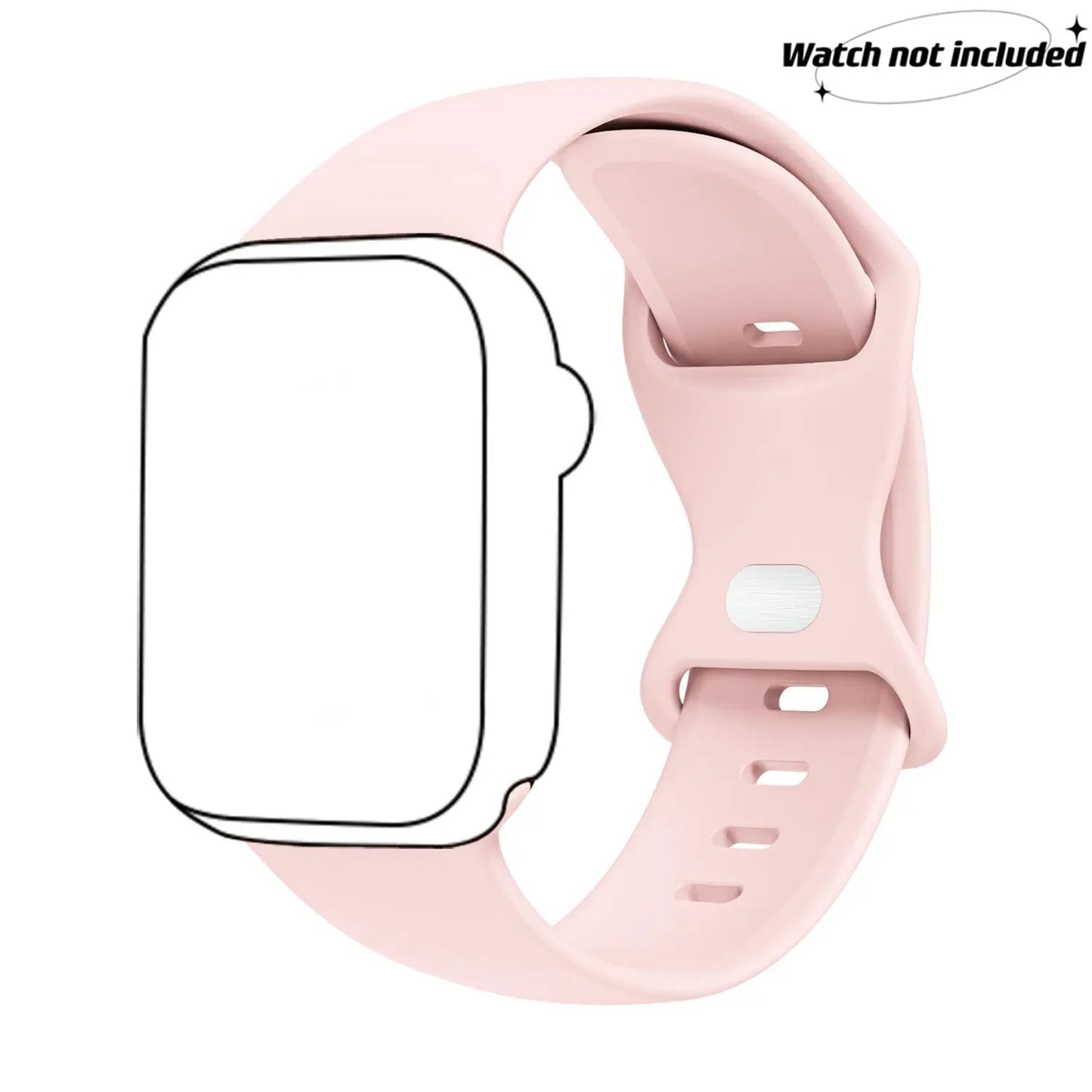 Adjustable Waterproof Silicone Watch Band (Band Only), Soft & Comfortable Wristband for Apple Watch, Smartwatch Accessories, Watch Straps