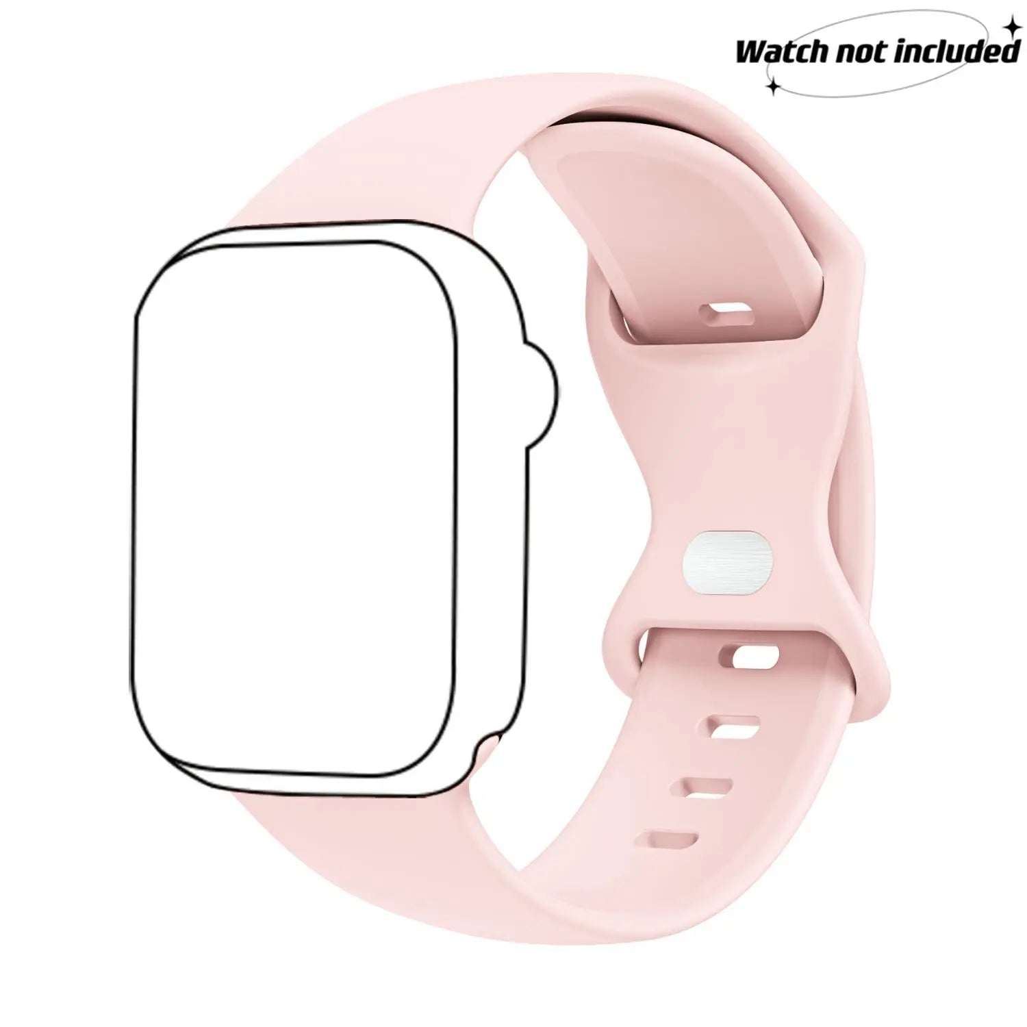 Adjustable Waterproof Silicone Watch Band (Band Only), Soft & Comfortable Wristband for Apple Watch, Smartwatch Accessories, Watch Straps