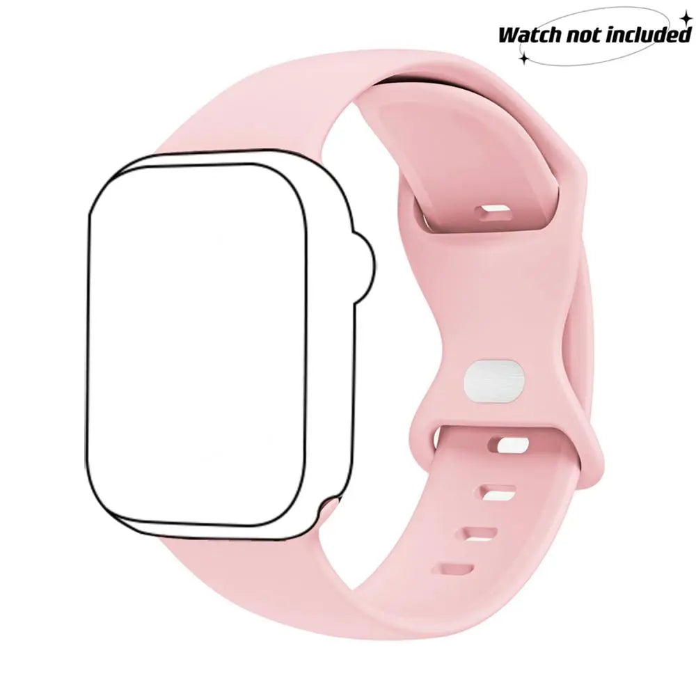 Adjustable Waterproof Silicone Watch Band (Band Only), Soft & Comfortable Wristband for Apple Watch, Smartwatch Accessories, Watch Straps