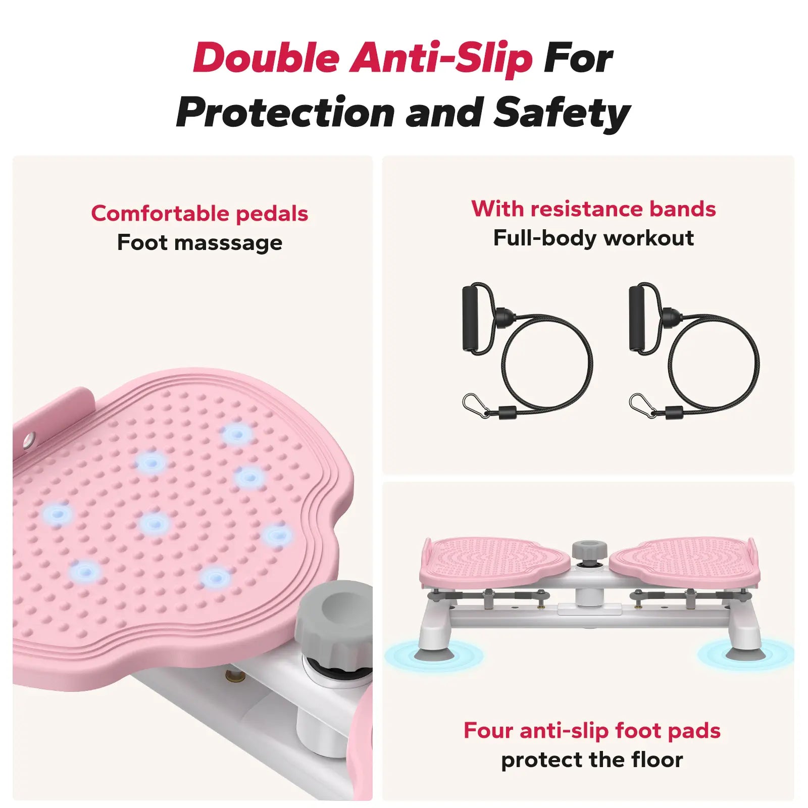 Merach Waist Twist Machine Toned Abs Waist Twister Can Stand with Feet Apart Double Non-Slip No Noise Use Exercise Equipment Abdominal Roller Workout