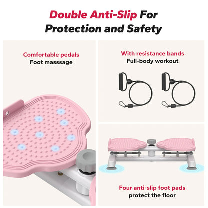 Merach Waist Twist Machine Toned Abs Waist Twister Can Stand with Feet Apart Double Non-Slip No Noise Use Exercise Equipment Abdominal Roller Workout