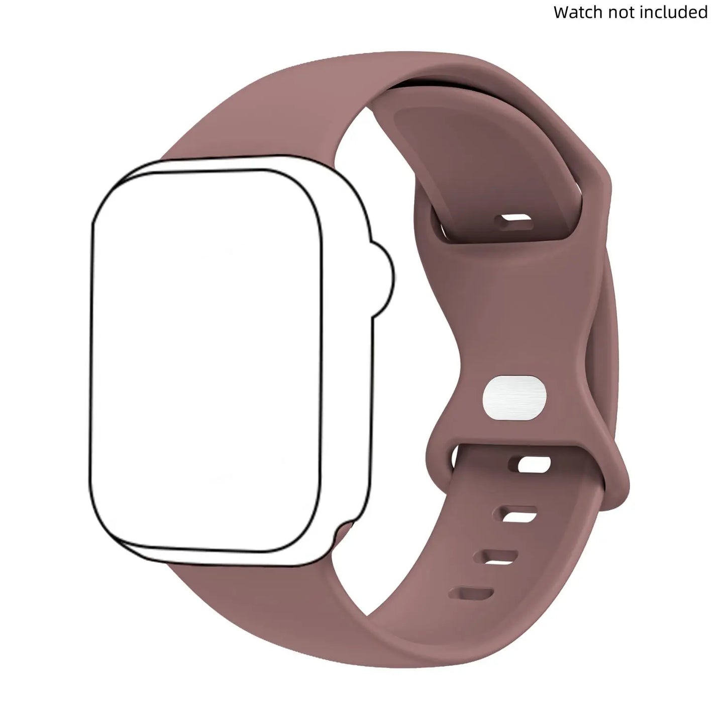 Adjustable Waterproof Silicone Watch Band (Band Only), Soft & Comfortable Wristband for Apple Watch, Smartwatch Accessories, Watch Straps