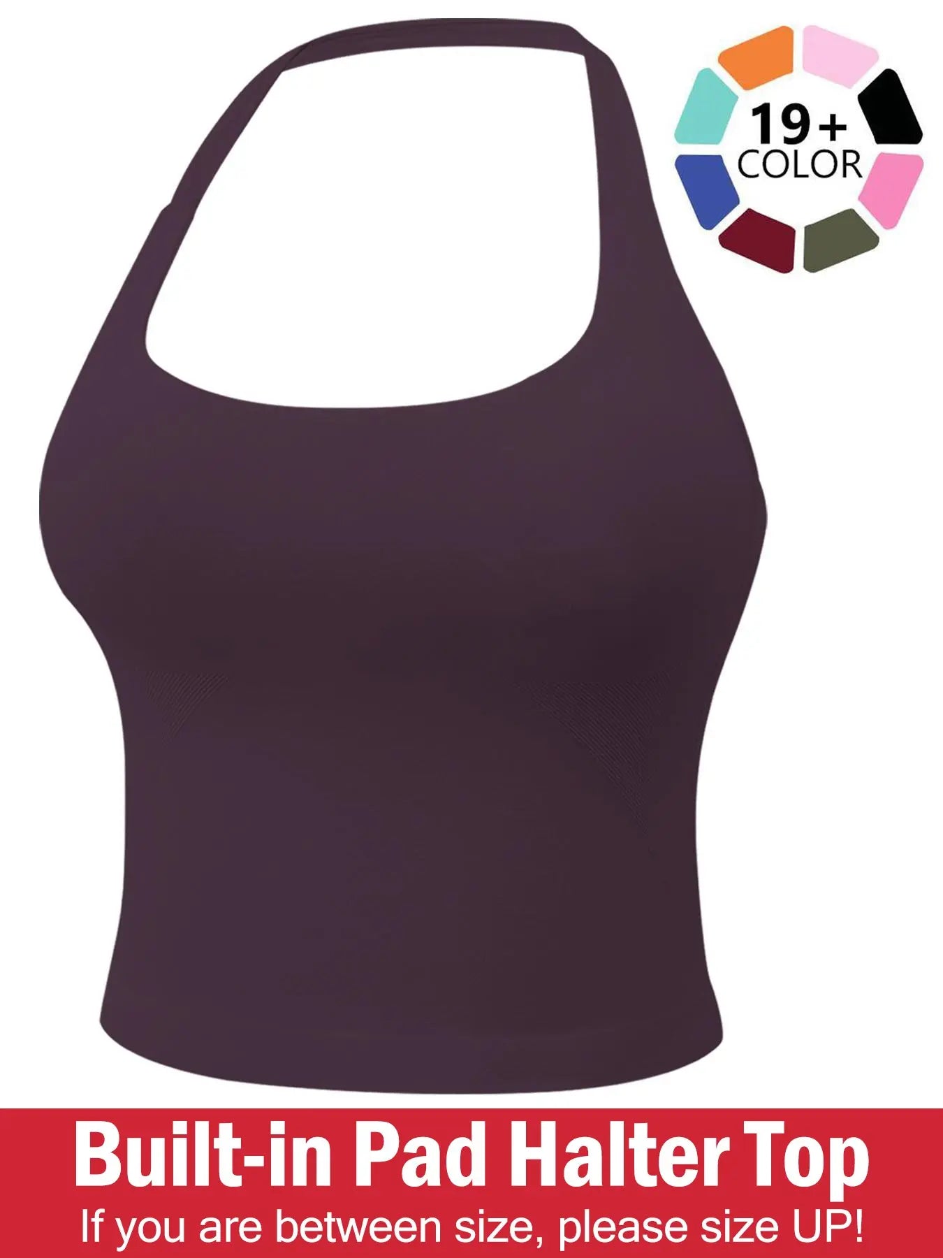 Women'S Solid Removable Chest Pad Sports Tank Top, Casual Comfort and Durability Halter Neck Sports Top for Yoga Gym Workout, Ladies Sportswear for All Seasons, Pilates Yoga Wear