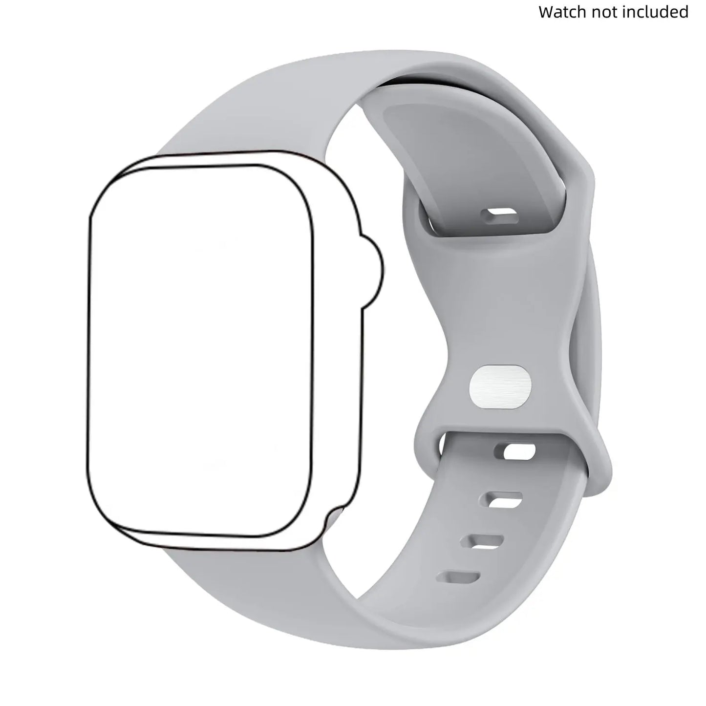 Adjustable Waterproof Silicone Watch Band (Band Only), Soft & Comfortable Wristband for Apple Watch, Smartwatch Accessories, Watch Straps