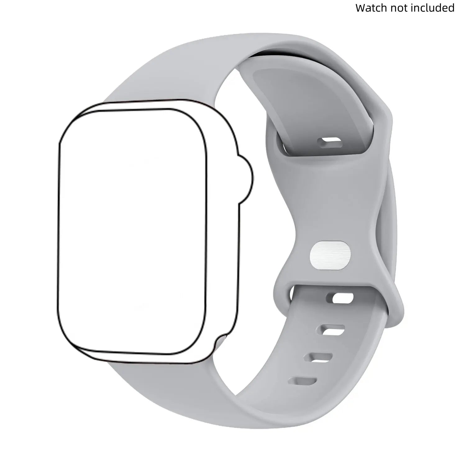 Adjustable Waterproof Silicone Watch Band (Band Only), Soft & Comfortable Wristband for Apple Watch, Smartwatch Accessories, Watch Straps