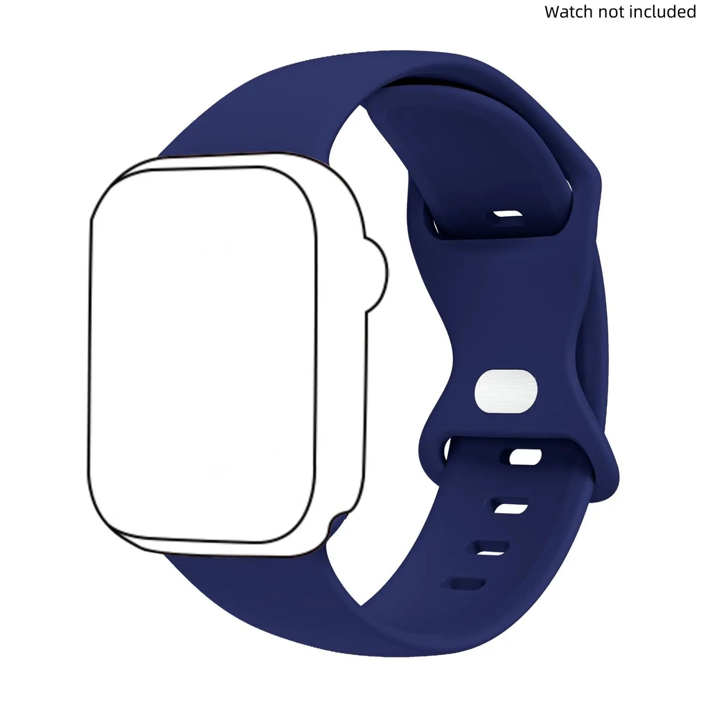 Adjustable Waterproof Silicone Watch Band (Band Only), Soft & Comfortable Wristband for Apple Watch, Smartwatch Accessories, Watch Straps