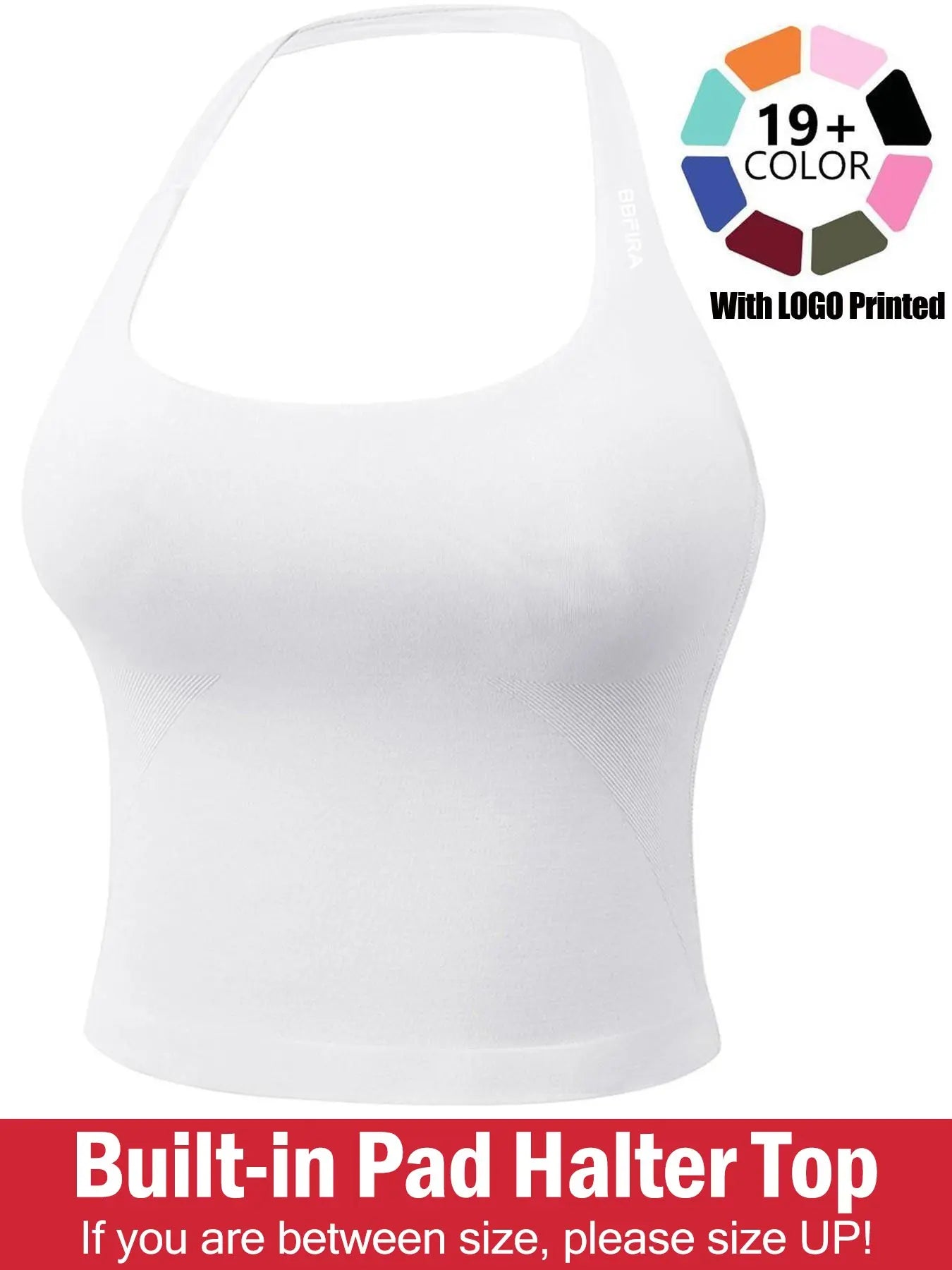 Women'S Solid Removable Chest Pad Sports Tank Top, Casual Comfort and Durability Halter Neck Sports Top for Yoga Gym Workout, Ladies Sportswear for All Seasons, Pilates Yoga Wear