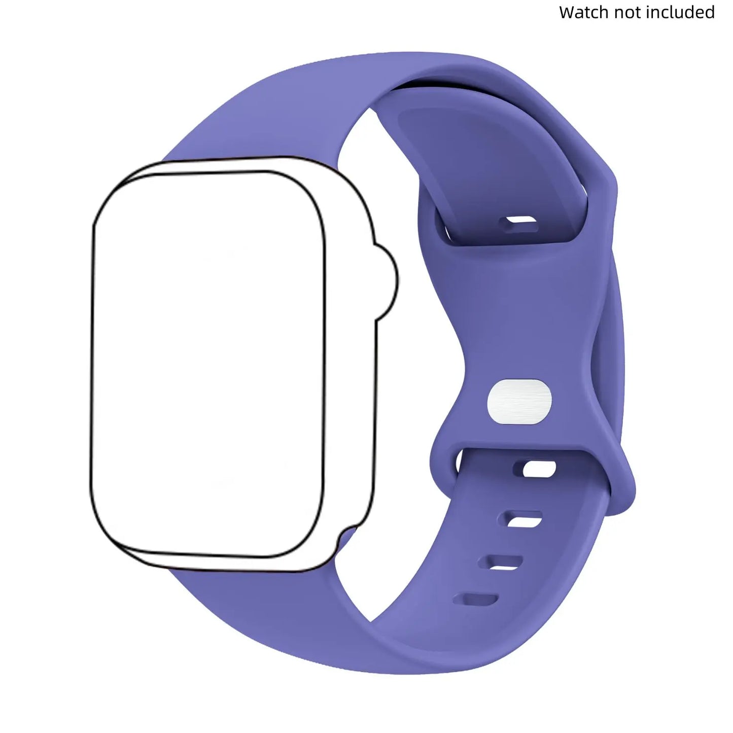 Adjustable Waterproof Silicone Watch Band (Band Only), Soft & Comfortable Wristband for Apple Watch, Smartwatch Accessories, Watch Straps