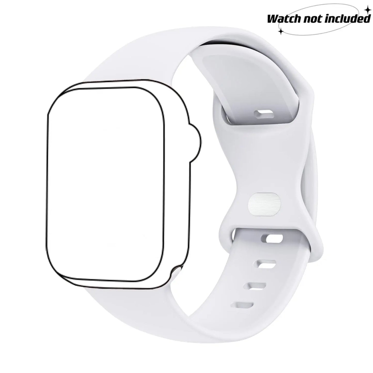 Adjustable Waterproof Silicone Watch Band (Band Only), Soft & Comfortable Wristband for Apple Watch, Smartwatch Accessories, Watch Straps