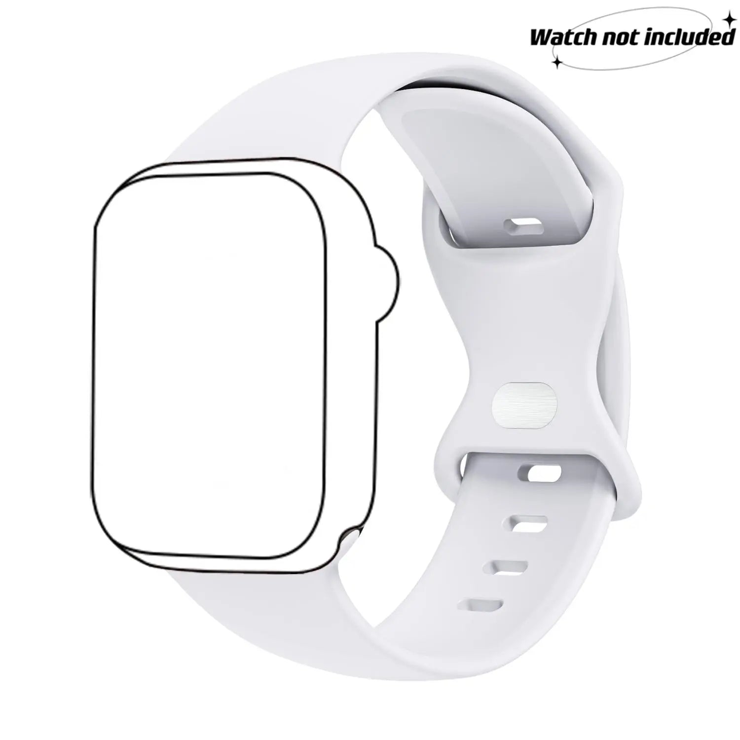 Adjustable Waterproof Silicone Watch Band (Band Only), Soft & Comfortable Wristband for Apple Watch, Smartwatch Accessories, Watch Straps