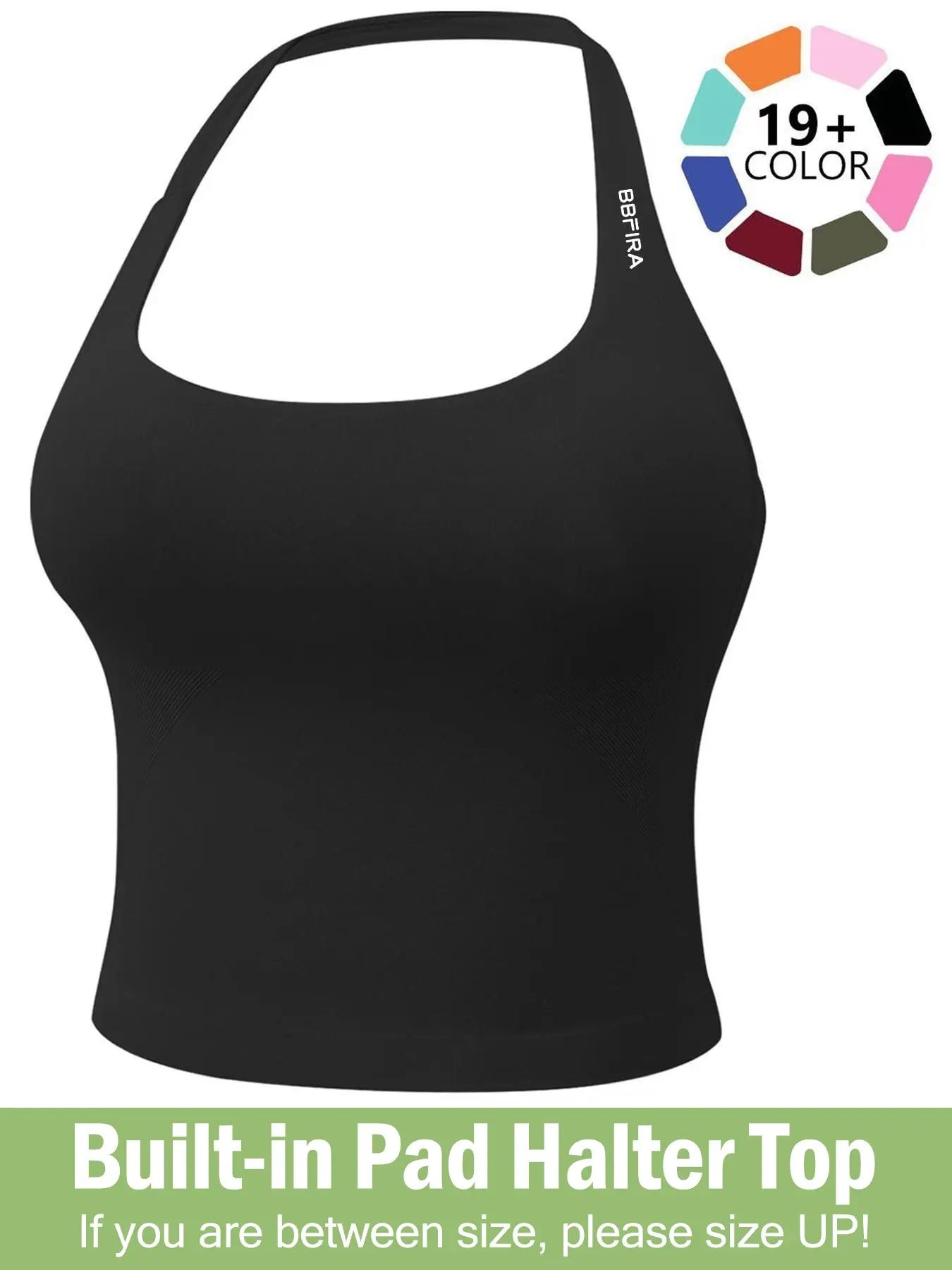 Women'S Solid Removable Chest Pad Sports Tank Top, Casual Comfort and Durability Halter Neck Sports Top for Yoga Gym Workout, Ladies Sportswear for All Seasons, Pilates Yoga Wear