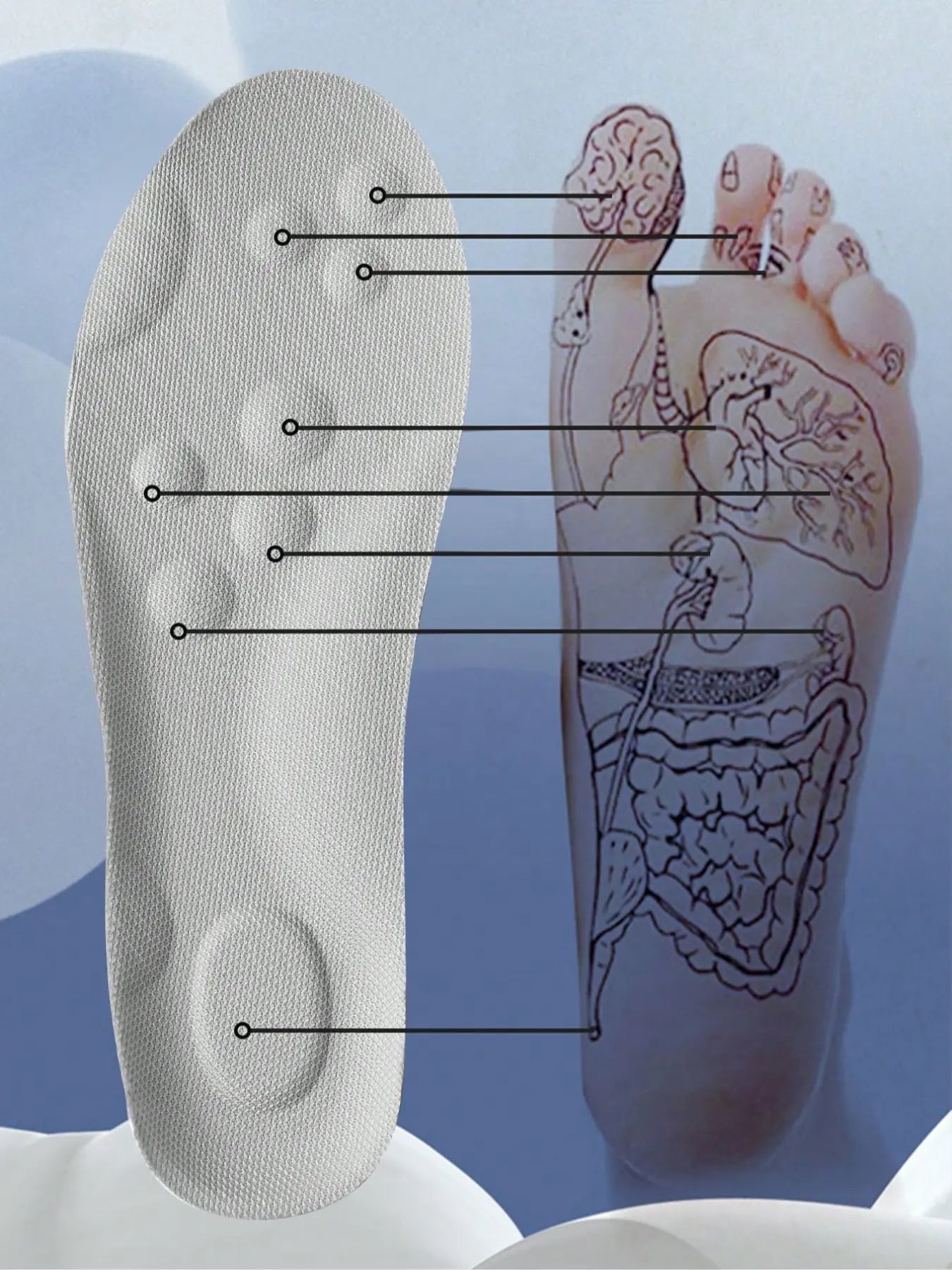 Highly Elastic Breathable Shoe Insoles, Shock-Absorbing Sports Insoles, Anti-Slip Comfortable Shoe Insoles for Men & Women