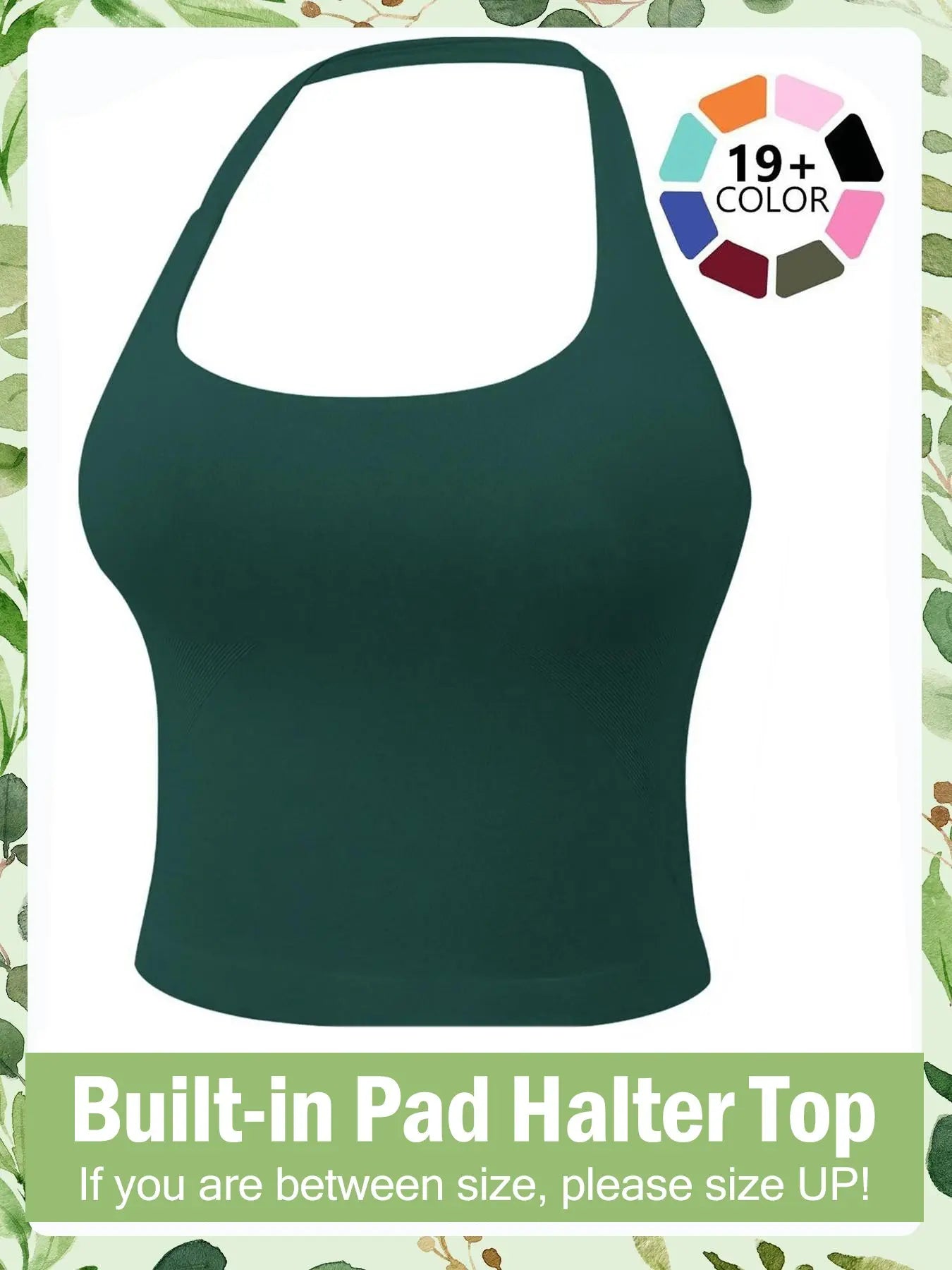 Women'S Solid Removable Chest Pad Sports Tank Top, Casual Comfort and Durability Halter Neck Sports Top for Yoga Gym Workout, Ladies Sportswear for All Seasons, Pilates Yoga Wear