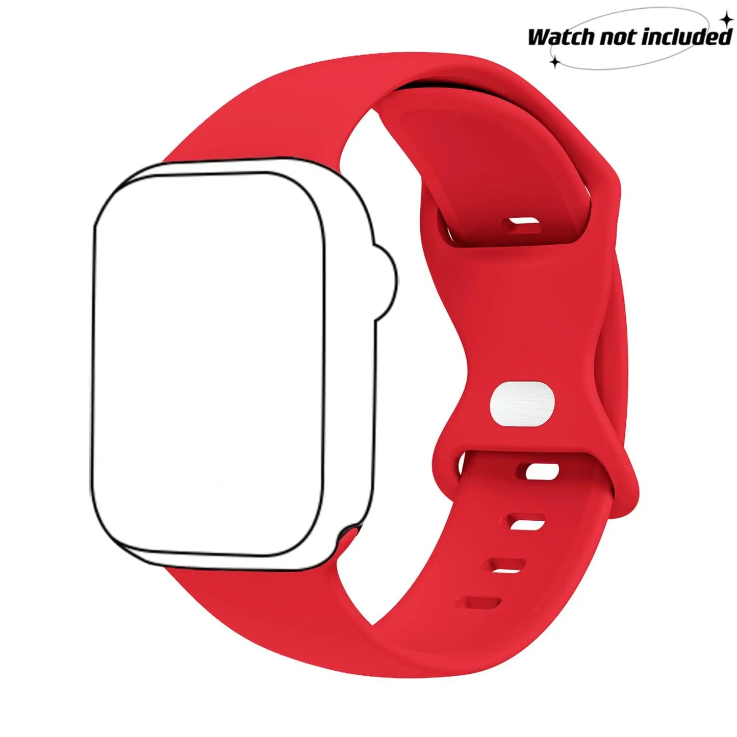 Adjustable Waterproof Silicone Watch Band (Band Only), Soft & Comfortable Wristband for Apple Watch, Smartwatch Accessories, Watch Straps