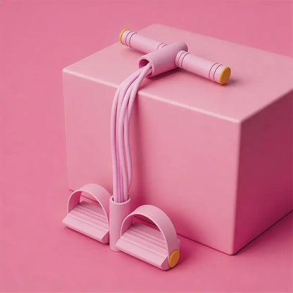 Elastic Sit-Up Pull Rope Fitness Equipment, 6-Tube Pedal Resistance Band for Home Gym Yoga & Core Training