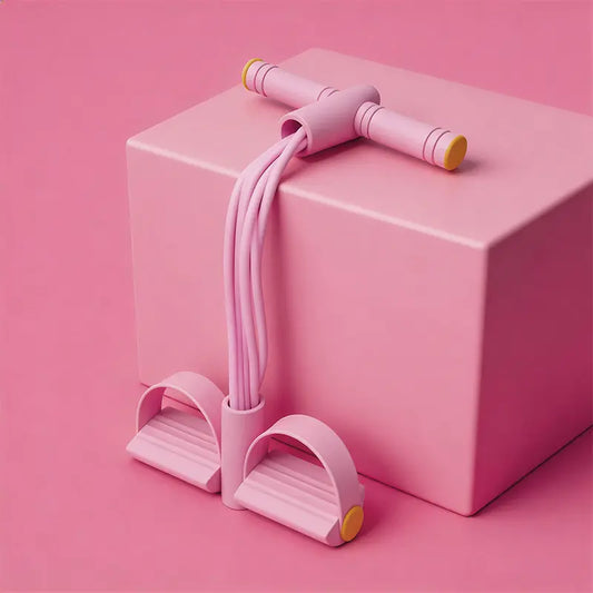 Elastic Sit-Up Pull Rope Fitness Equipment, 6-Tube Pedal Resistance Band for Home Gym Yoga & Core Training