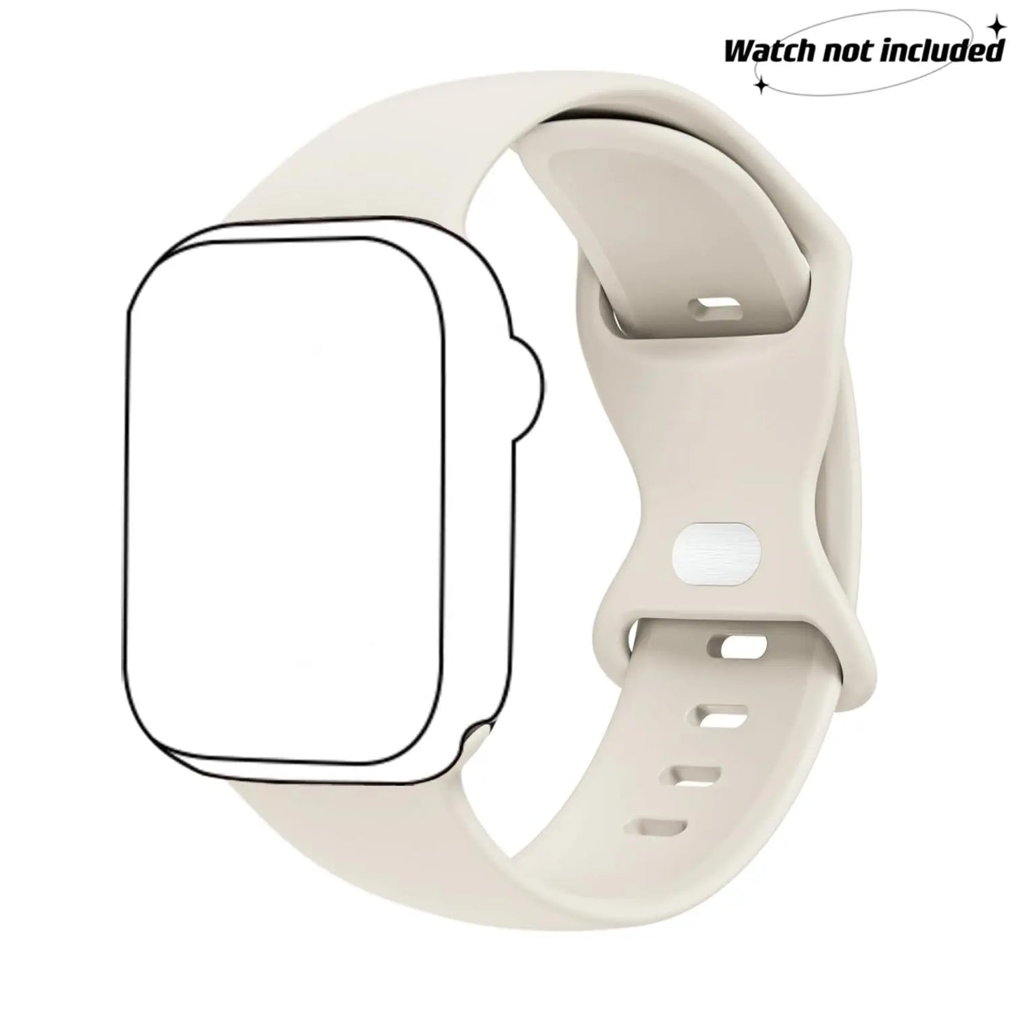 Adjustable Waterproof Silicone Watch Band (Band Only), Soft & Comfortable Wristband for Apple Watch, Smartwatch Accessories, Watch Straps