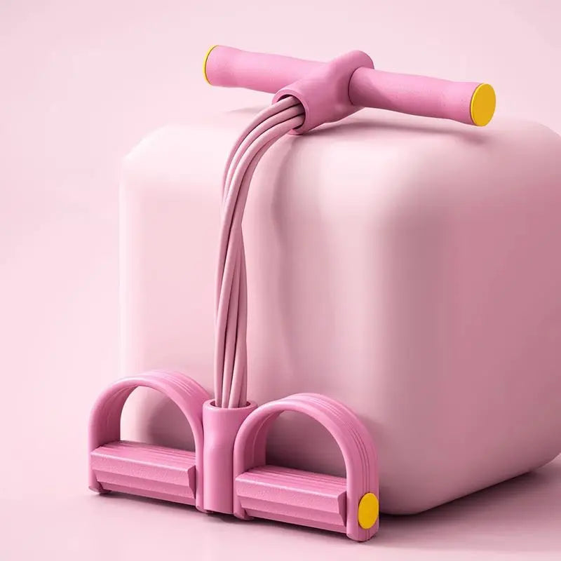 6 Tube Elastic Resistance Band Set with Foot Pedals Portable Stretch Training Bands Lightweight Compact Design Easy to Carry for Home and Travel Use