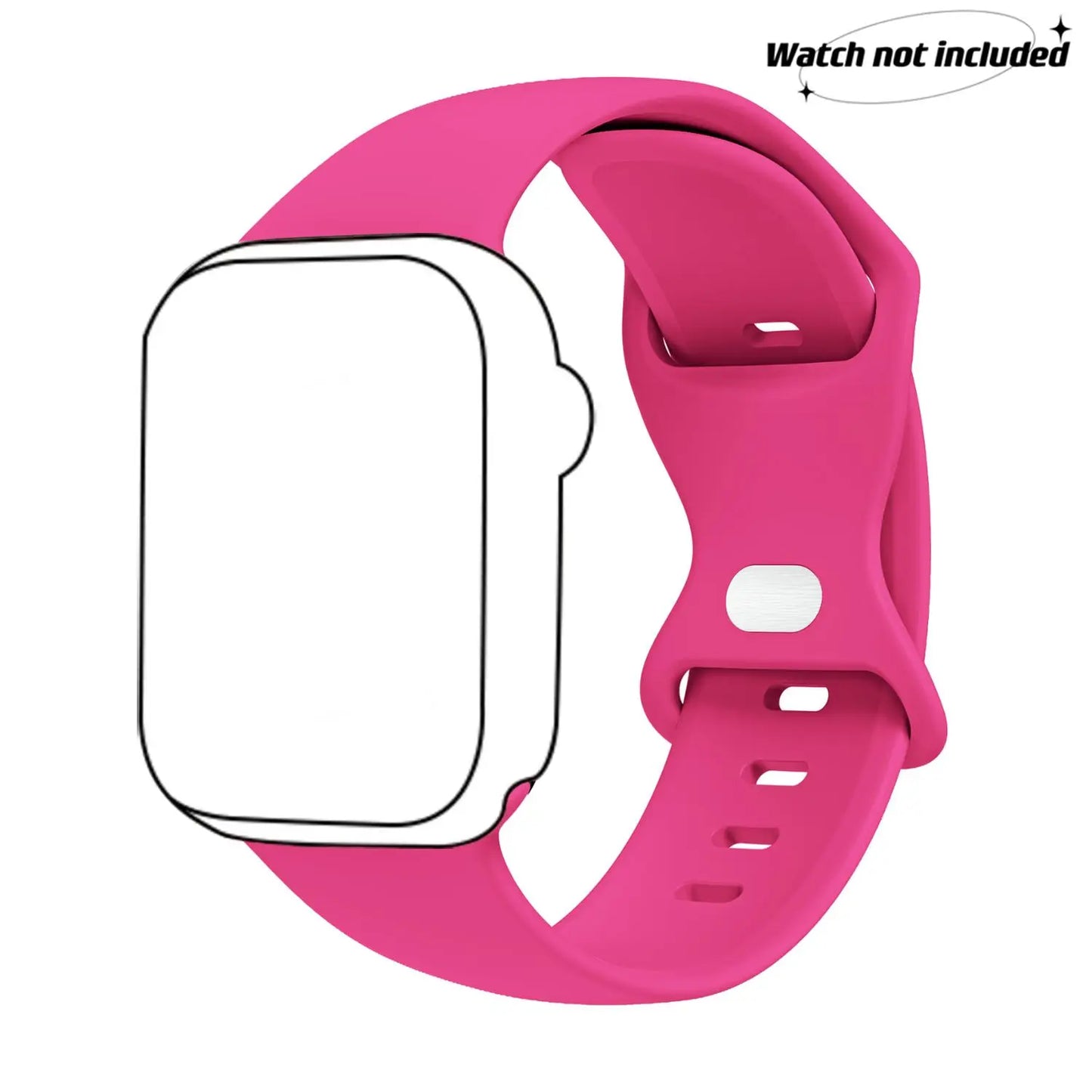 Adjustable Waterproof Silicone Watch Band (Band Only), Soft & Comfortable Wristband for Apple Watch, Smartwatch Accessories, Watch Straps