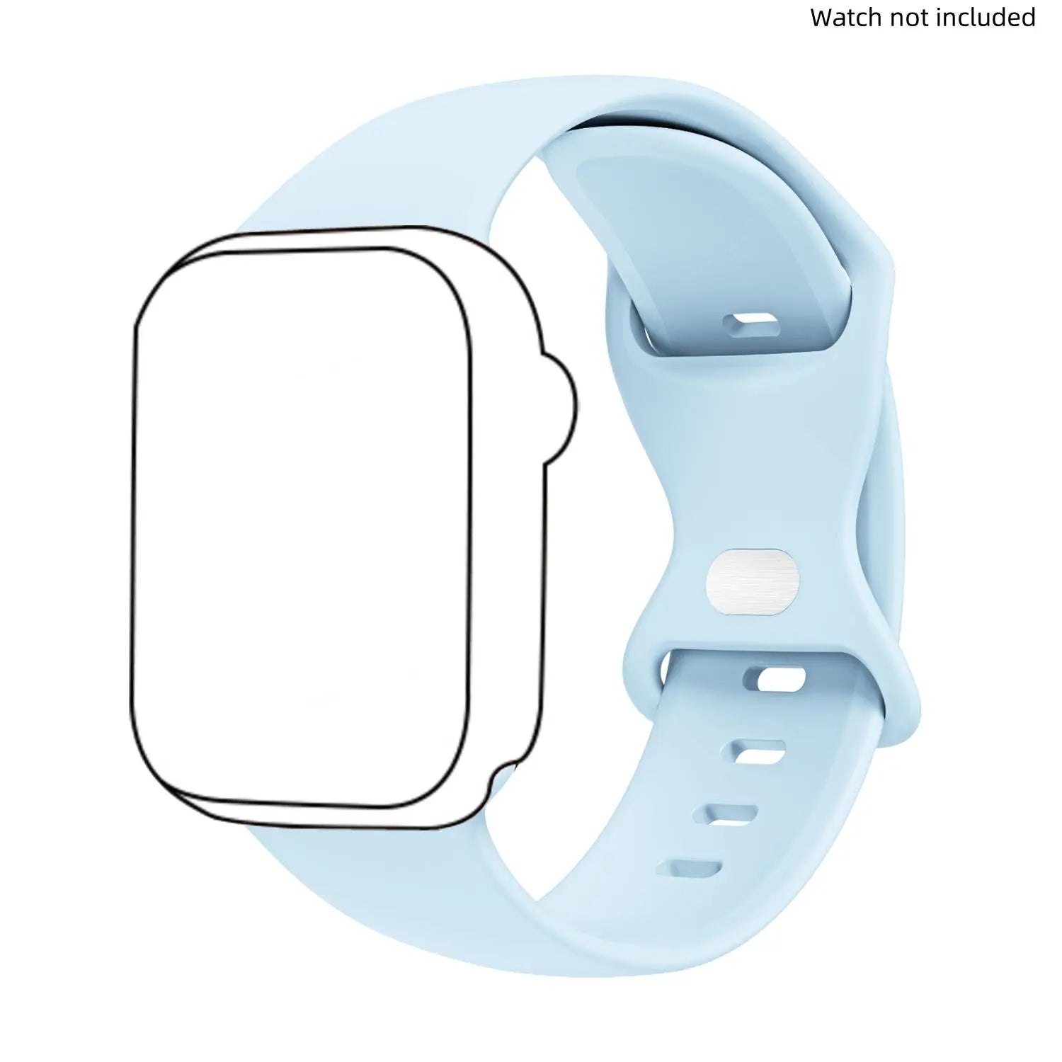 Adjustable Waterproof Silicone Watch Band (Band Only), Soft & Comfortable Wristband for Apple Watch, Smartwatch Accessories, Watch Straps