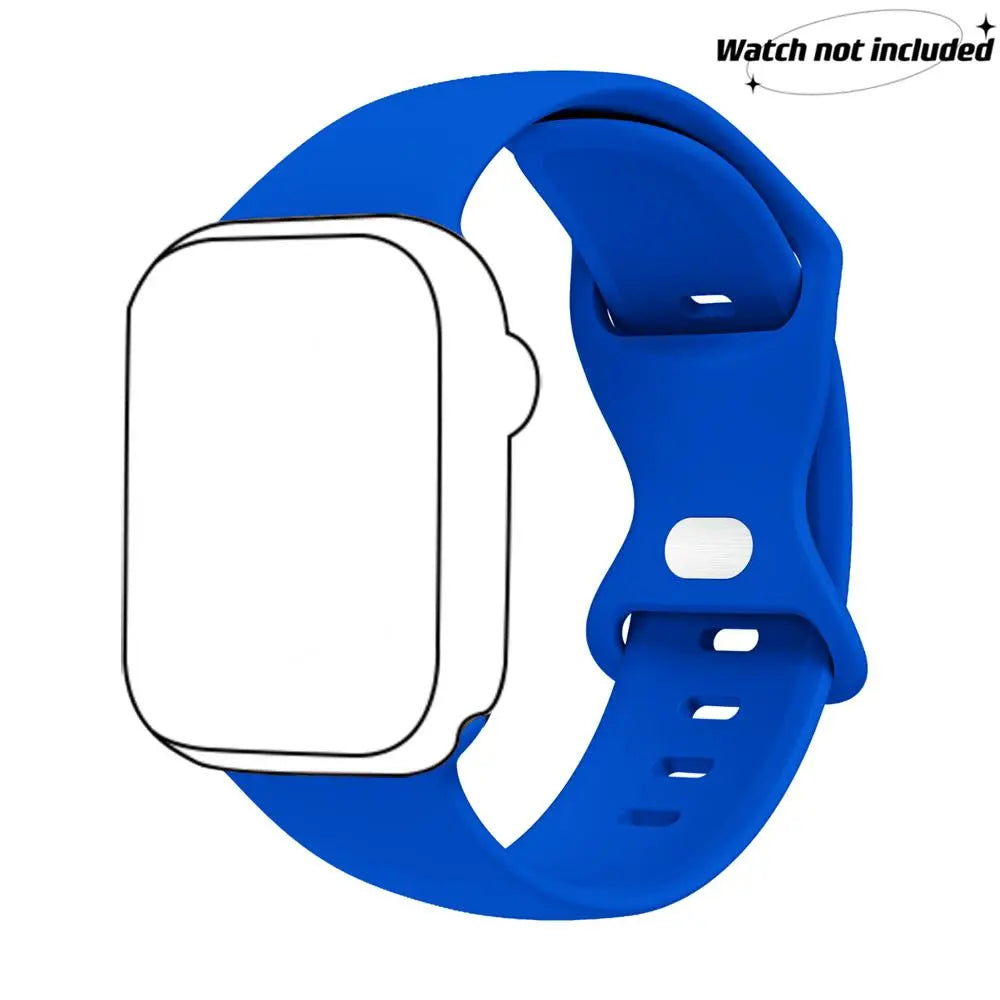 Adjustable Waterproof Silicone Watch Band (Band Only), Soft & Comfortable Wristband for Apple Watch, Smartwatch Accessories, Watch Straps