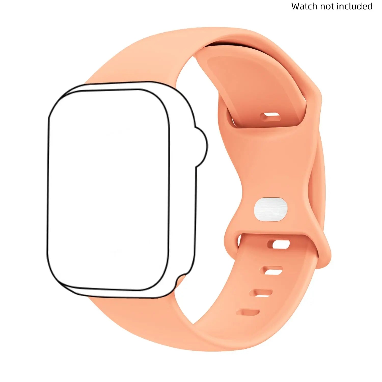 Adjustable Waterproof Silicone Watch Band (Band Only), Soft & Comfortable Wristband for Apple Watch, Smartwatch Accessories, Watch Straps