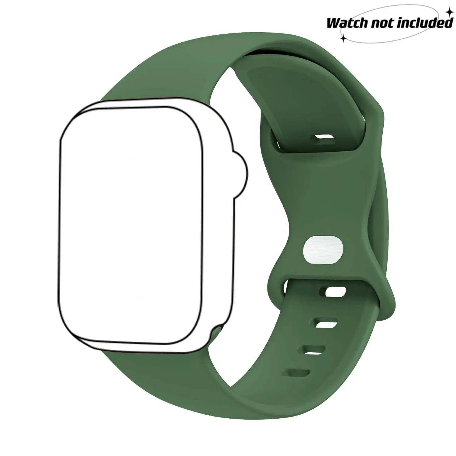 Adjustable Waterproof Silicone Watch Band (Band Only), Soft & Comfortable Wristband for Apple Watch, Smartwatch Accessories, Watch Straps