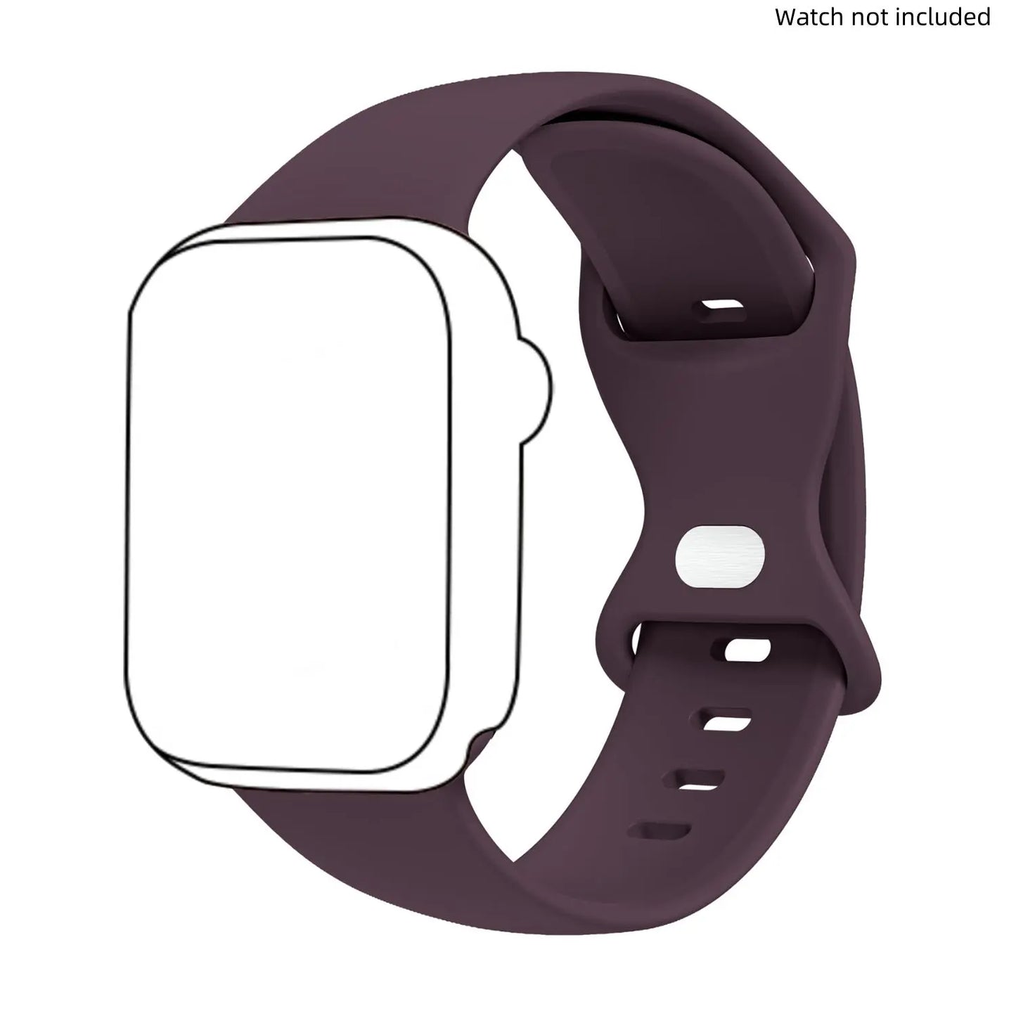 Adjustable Waterproof Silicone Watch Band (Band Only), Soft & Comfortable Wristband for Apple Watch, Smartwatch Accessories, Watch Straps