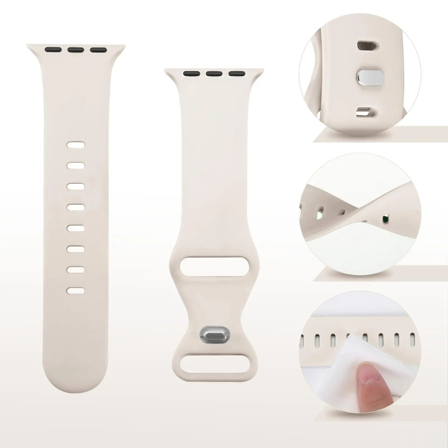 Adjustable Waterproof Silicone Watch Band (Band Only), Soft & Comfortable Wristband for Apple Watch, Smartwatch Accessories, Watch Straps