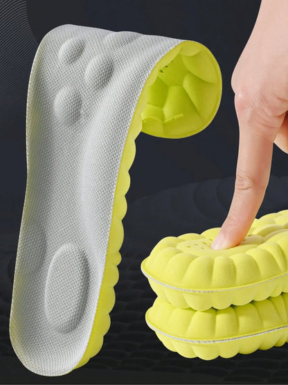 Highly Elastic Breathable Shoe Insoles, Shock-Absorbing Sports Insoles, Anti-Slip Comfortable Shoe Insoles for Men & Women