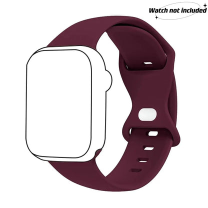 Adjustable Waterproof Silicone Watch Band (Band Only), Soft & Comfortable Wristband for Apple Watch, Smartwatch Accessories, Watch Straps