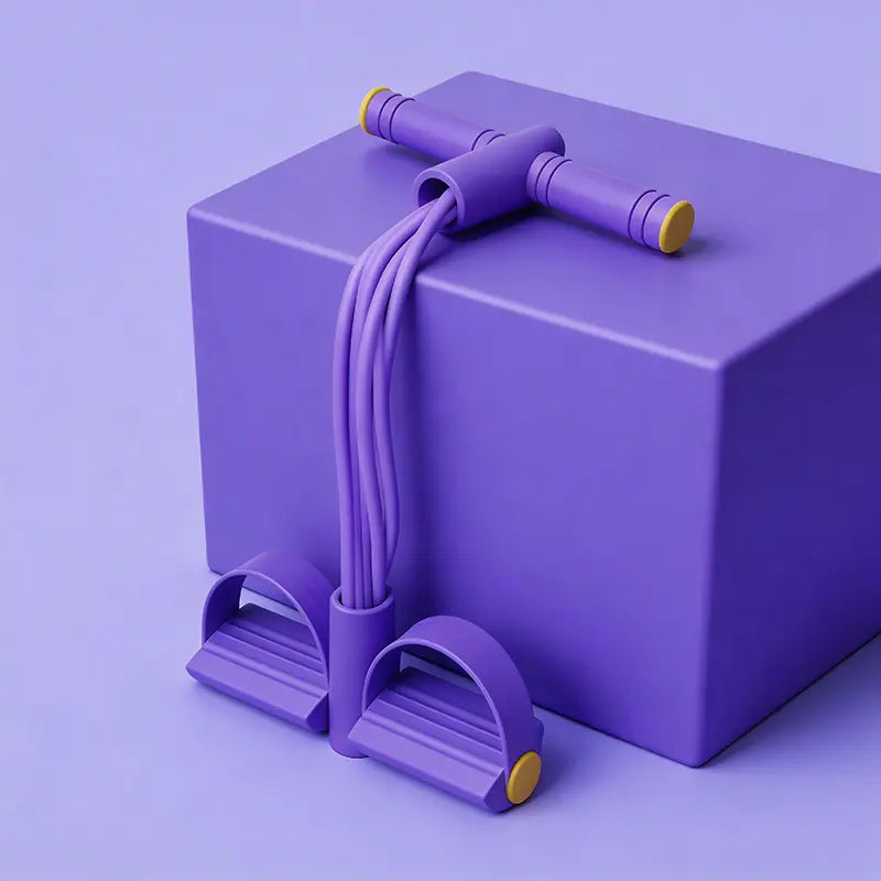 Elastic Sit-Up Pull Rope Fitness Equipment, 6-Tube Pedal Resistance Band for Home Gym Yoga & Core Training