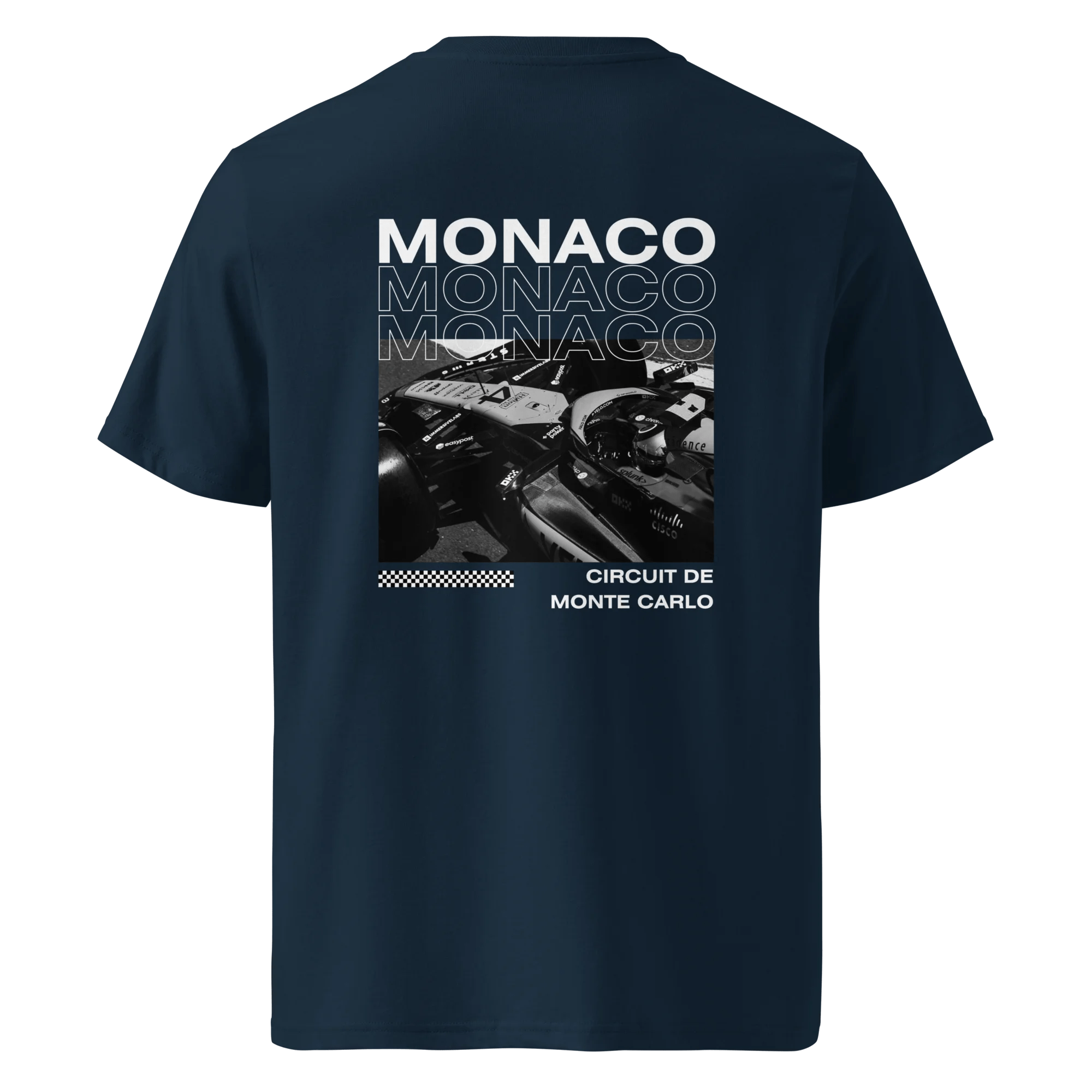 Circuit De Monte Carlo Heavyweight T-Shirt Navy Back