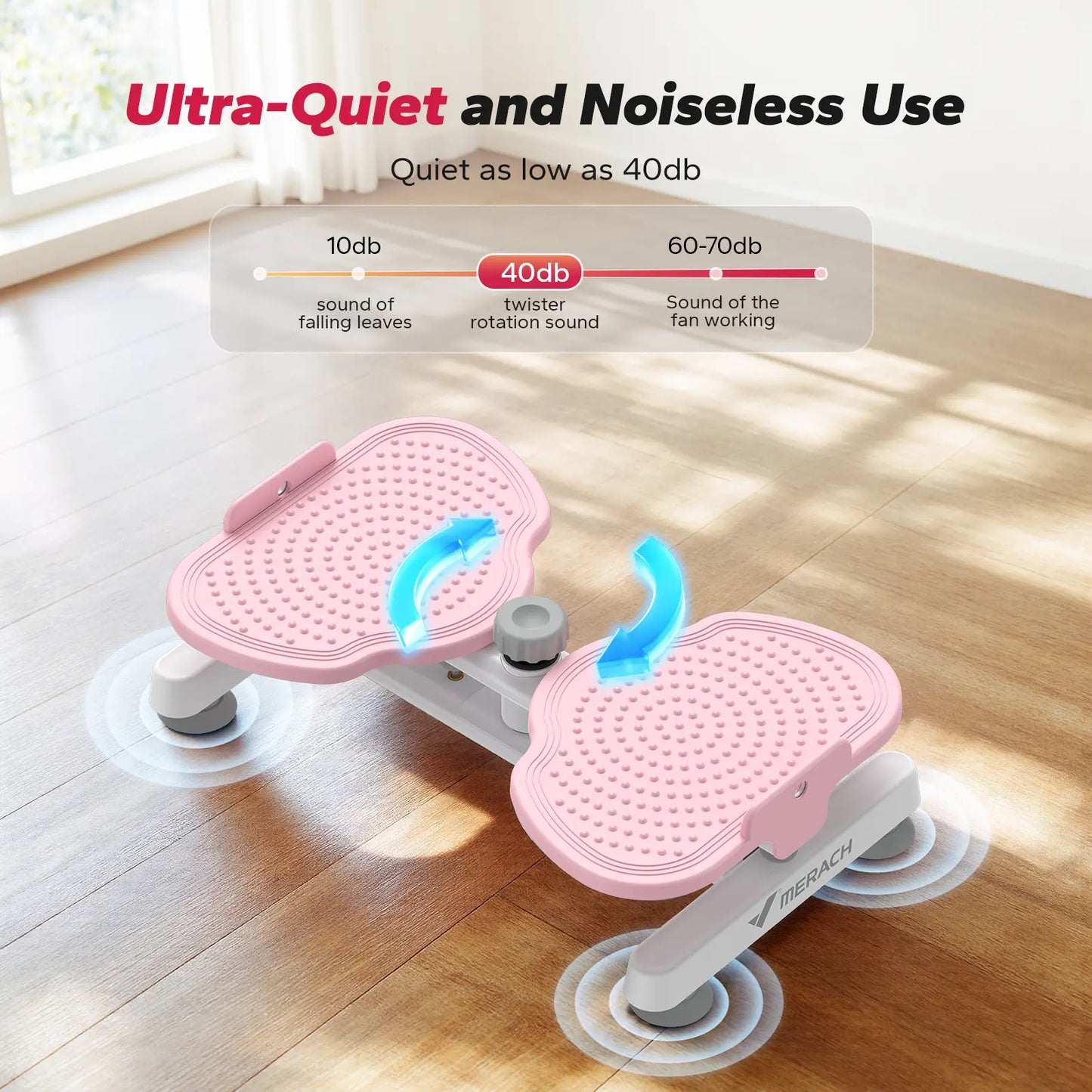 Merach Waist Twist Machine Toned Abs Waist Twister Can Stand with Feet Apart Double Non-Slip No Noise Use Exercise Equipment Abdominal Roller Workout