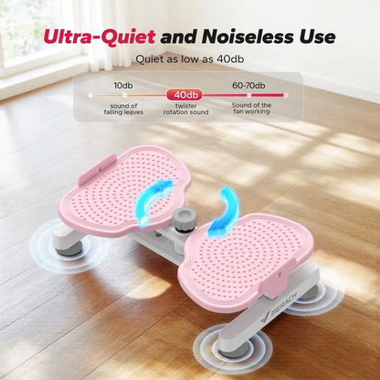 Merach Waist Twist Machine Toned Abs Waist Twister Can Stand with Feet Apart Double Non-Slip No Noise Use Exercise Equipment Abdominal Roller Workout