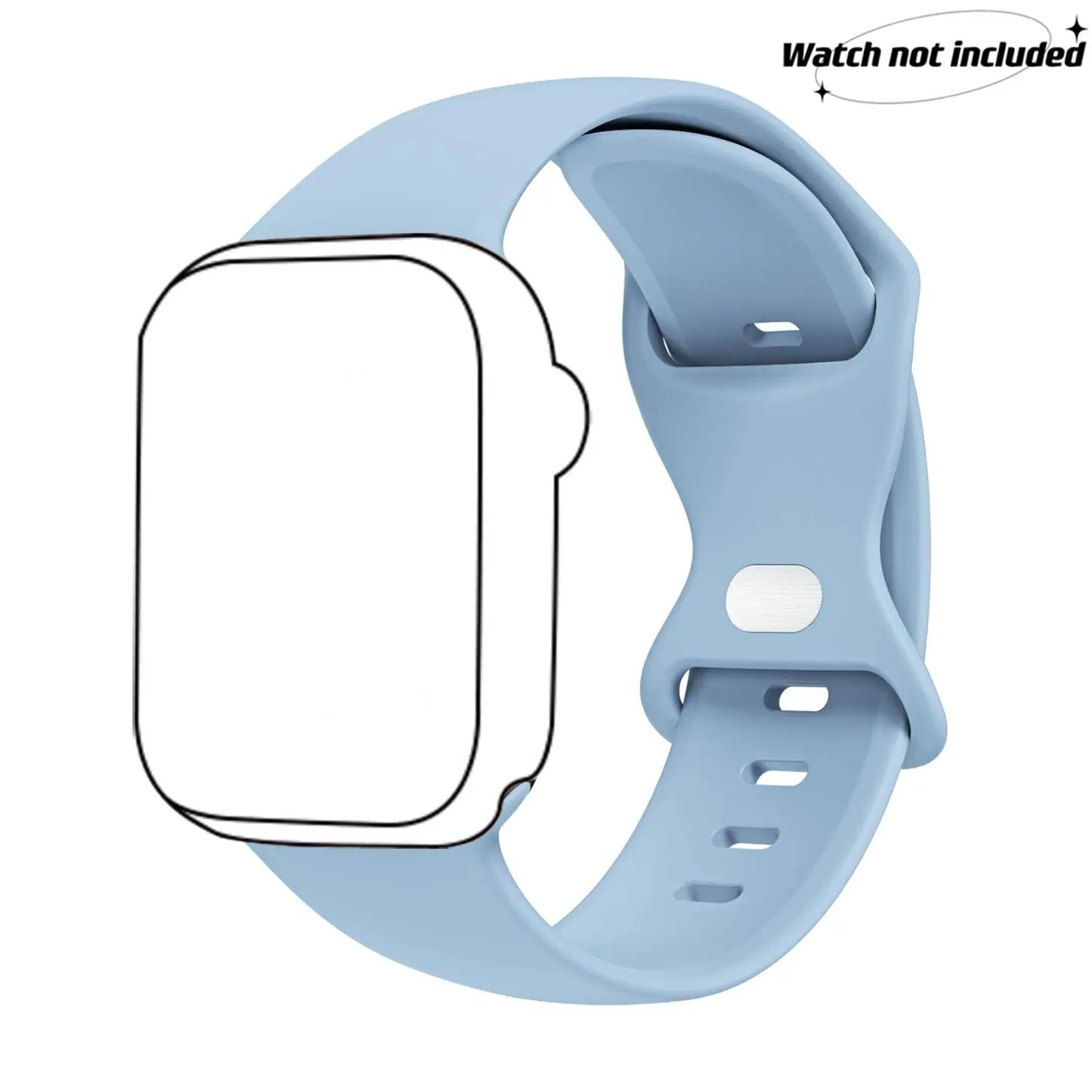 Adjustable Waterproof Silicone Watch Band (Band Only), Soft & Comfortable Wristband for Apple Watch, Smartwatch Accessories, Watch Straps