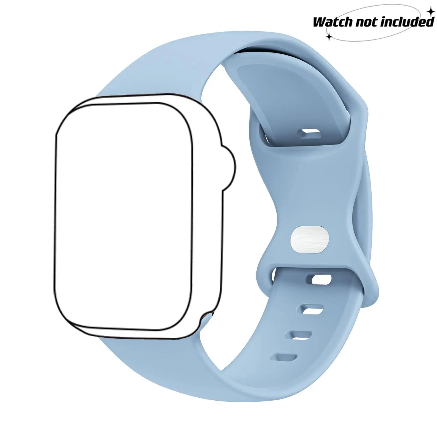 Adjustable Waterproof Silicone Watch Band (Band Only), Soft & Comfortable Wristband for Apple Watch, Smartwatch Accessories, Watch Straps