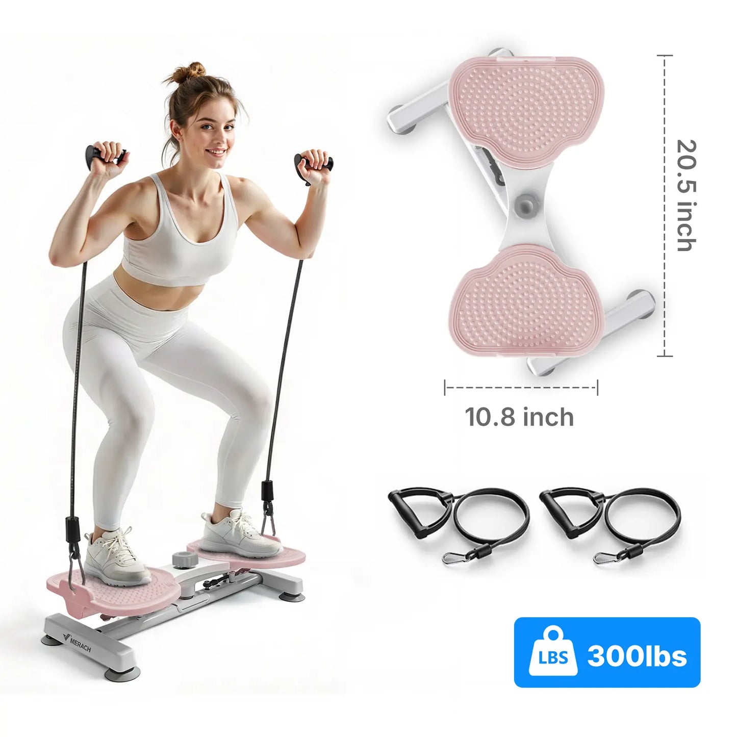 Merach Waist Twist Machine Toned Abs Waist Twister Can Stand with Feet Apart Double Non-Slip No Noise Use Exercise Equipment Abdominal Roller Workout