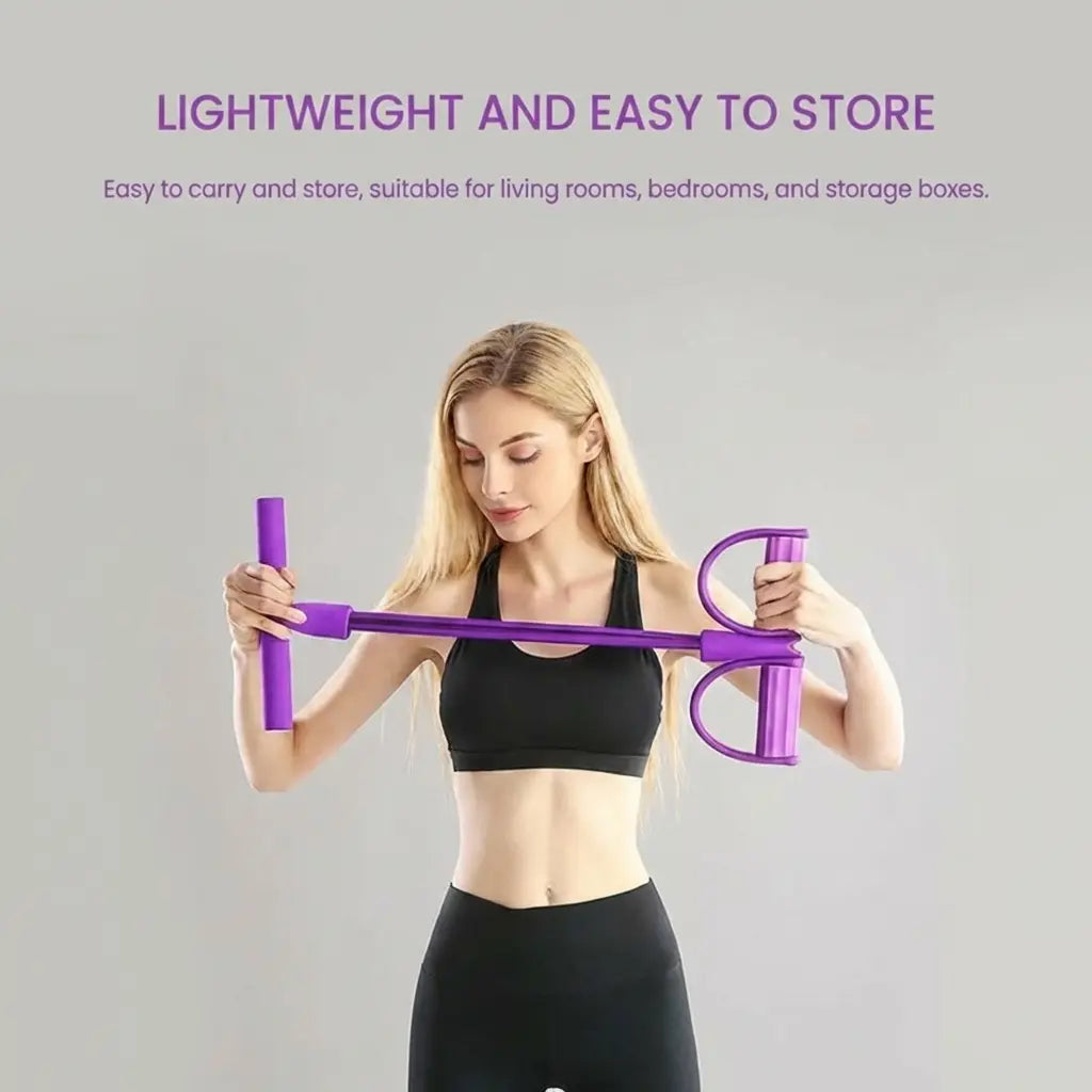 6 Tube Elastic Resistance Band Set with Foot Pedals Portable Stretch Training Bands Lightweight Compact Design Easy to Carry for Home and Travel Use