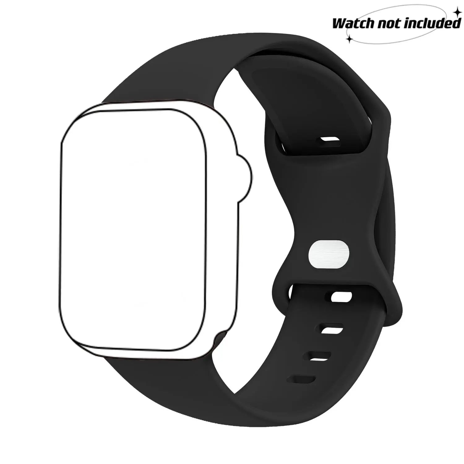 Adjustable Waterproof Silicone Watch Band (Band Only), Soft & Comfortable Wristband for Apple Watch, Smartwatch Accessories, Watch Straps