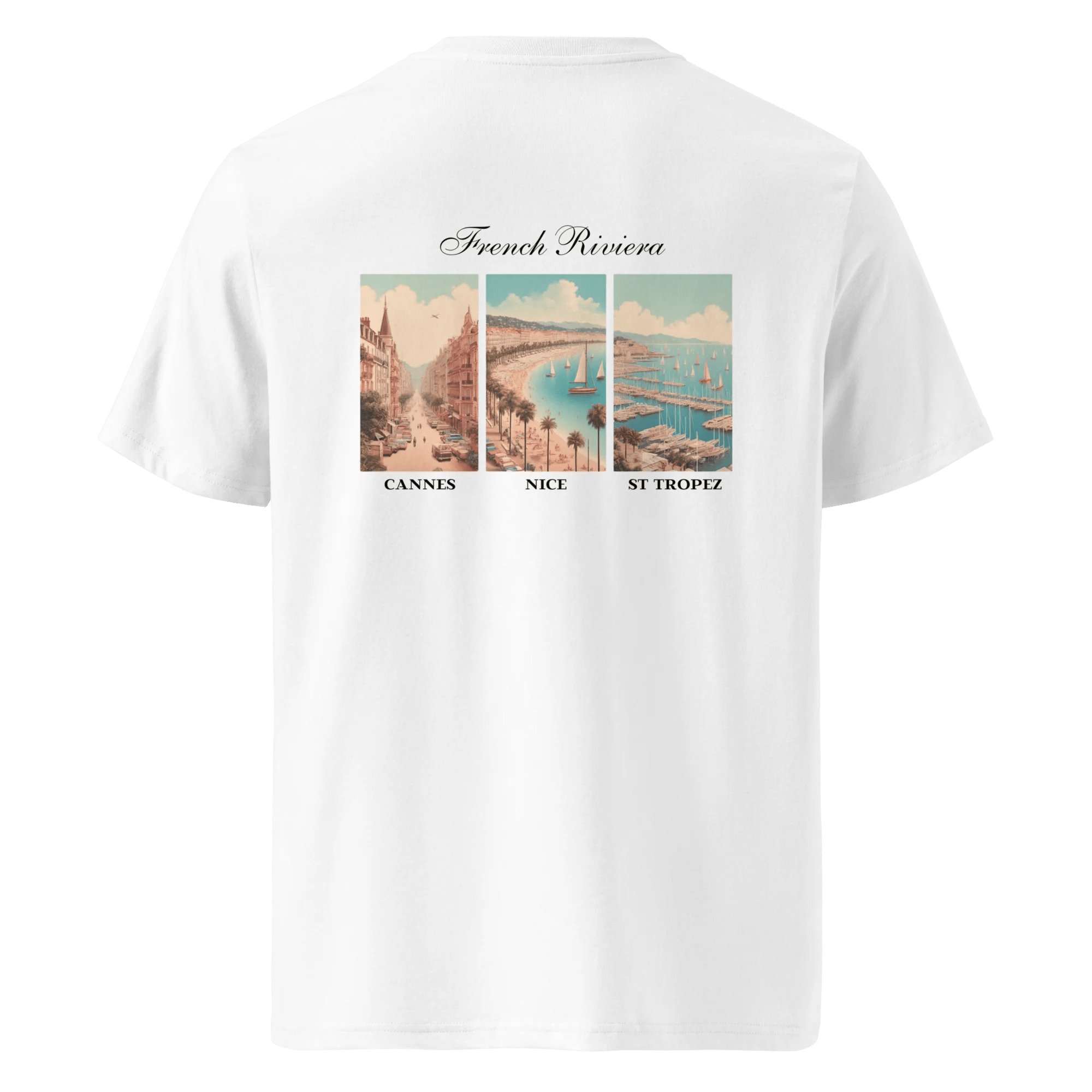 French Riviera Heavyweight T-Shirt White Back